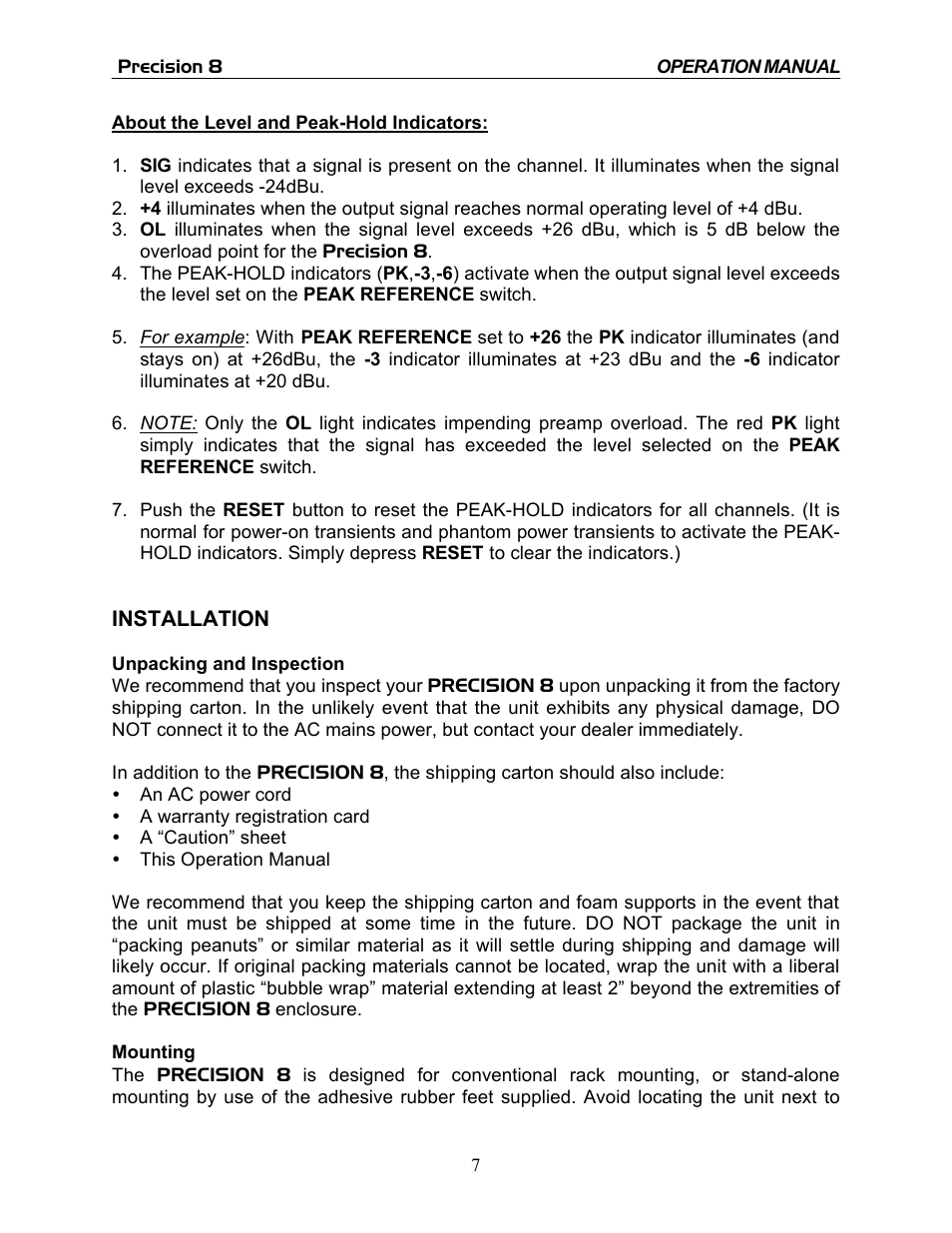 TRUE Systems PRECISION 8 User Manual | Page 7 / 18
