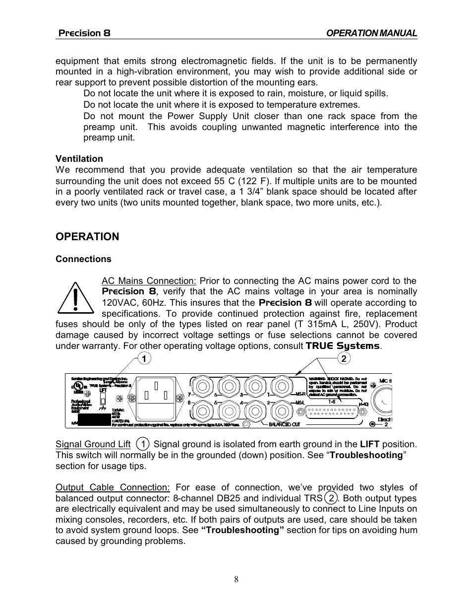 TRUE Systems PRECISION 8 User Manual | Page 8 / 18