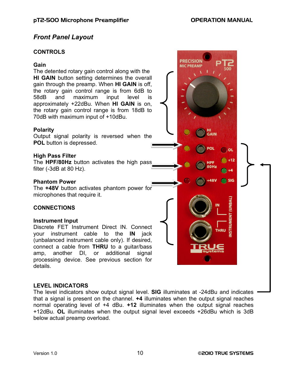TRUE Systems PT2-500 User Manual | Page 10 / 15