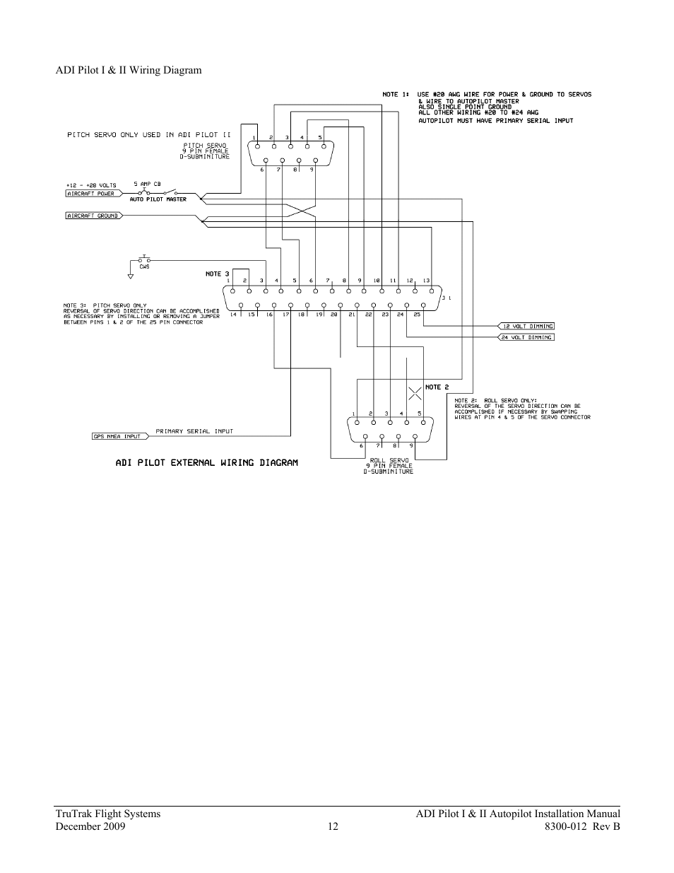 Adi pilot i & ii wiring diagram | TruTrak ADI Pilot II User Manual | Page 14 / 28