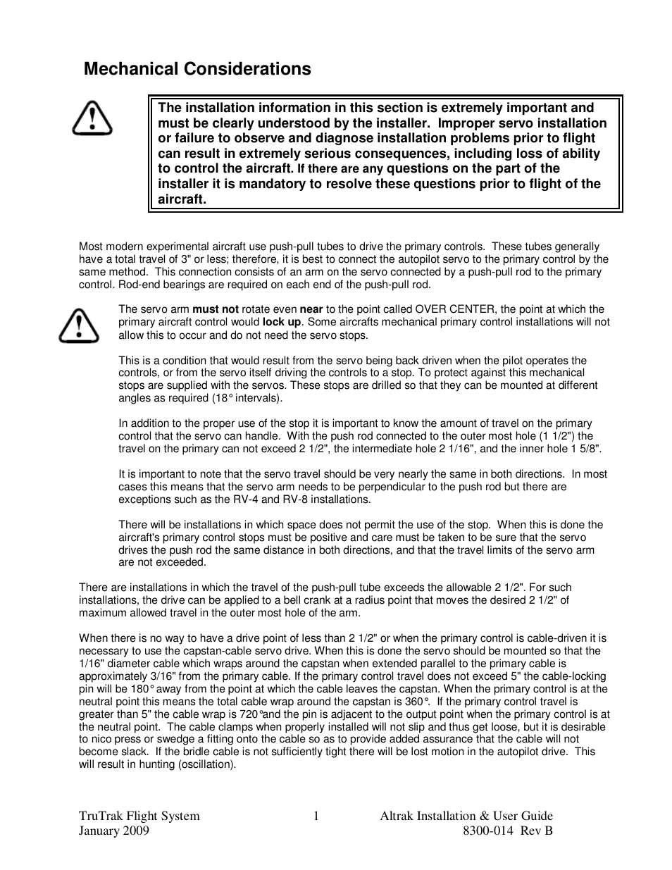 Mechanical considerations | TruTrak Altrak VS User Manual | Page 3 / 16