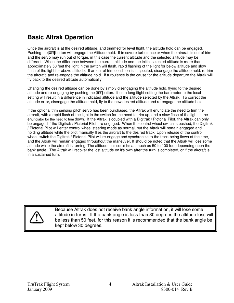 Basic altrak operation | TruTrak Altrak VS User Manual | Page 6 / 16