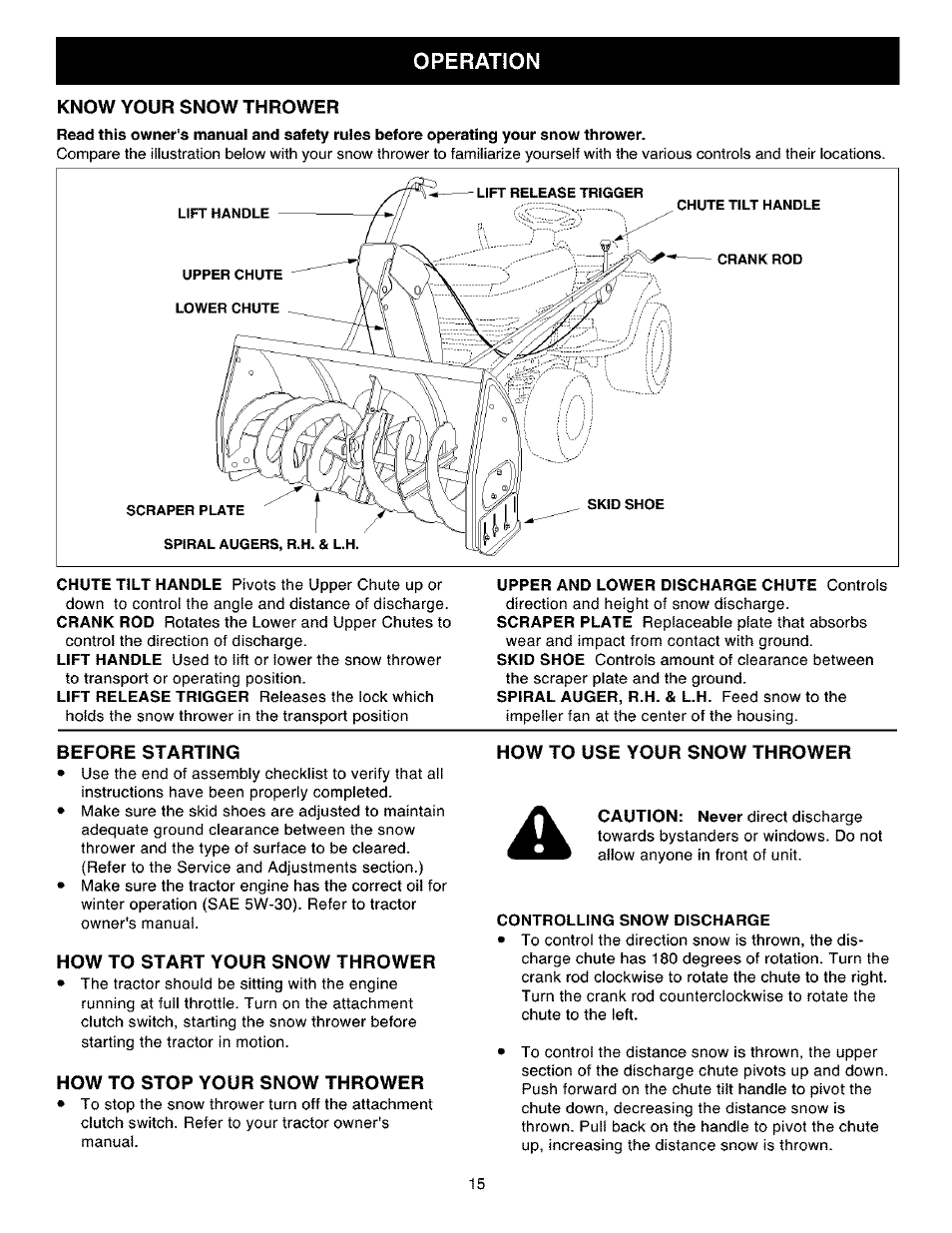 Operation | Craftsman 486.248531 User Manual | Page 15 / 28