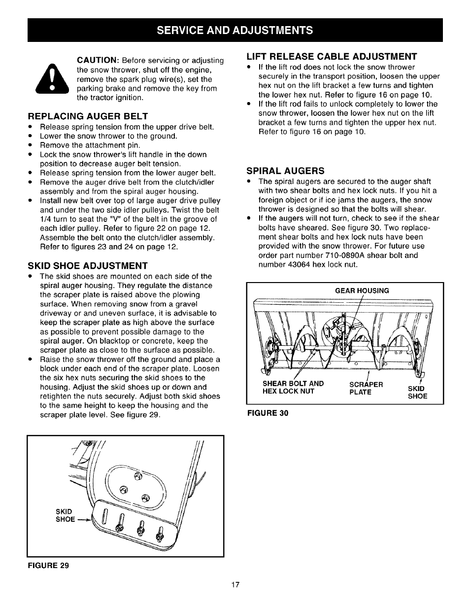 Service and adjustments | Craftsman 486.248531 User Manual | Page 17 / 28