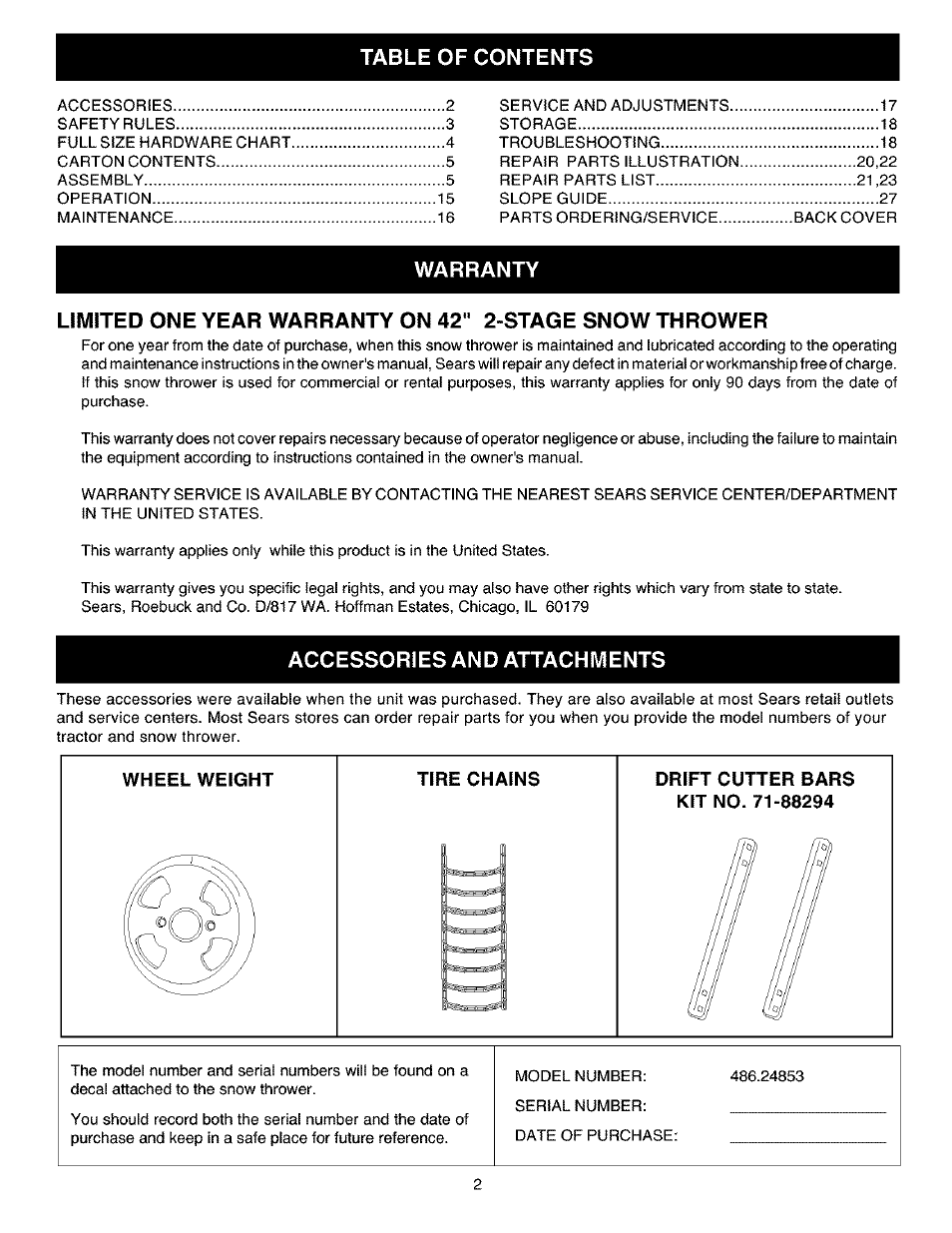Craftsman 486.248531 User Manual | Page 2 / 28