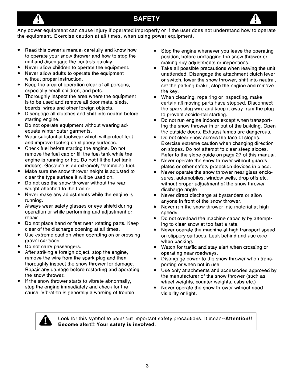 Safety | Craftsman 486.248531 User Manual | Page 3 / 28