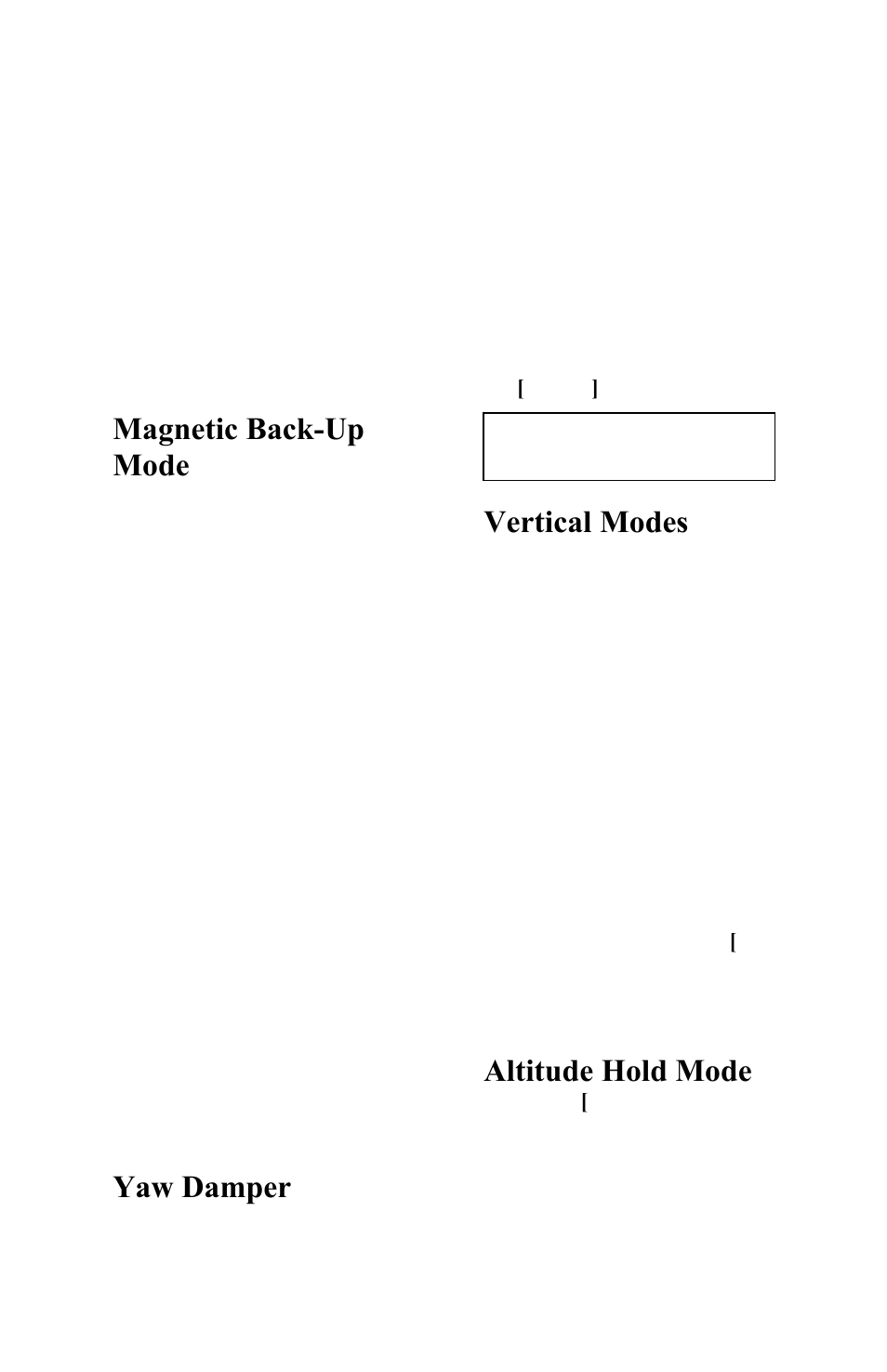 Magnetic back-up mode, Yaw damper, Vertical modes | Altitude hold mode | TruTrak DFC Operating Manual User Manual | Page 7 / 17