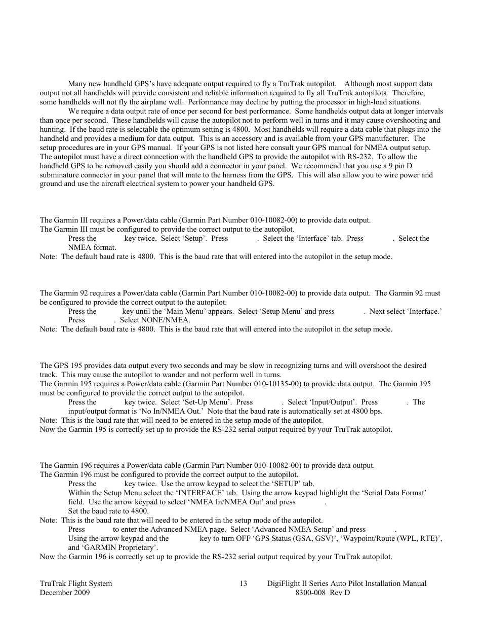 Gps setup guide | TruTrak Digiflight II Instal Manual User Manual | Page 15 / 24