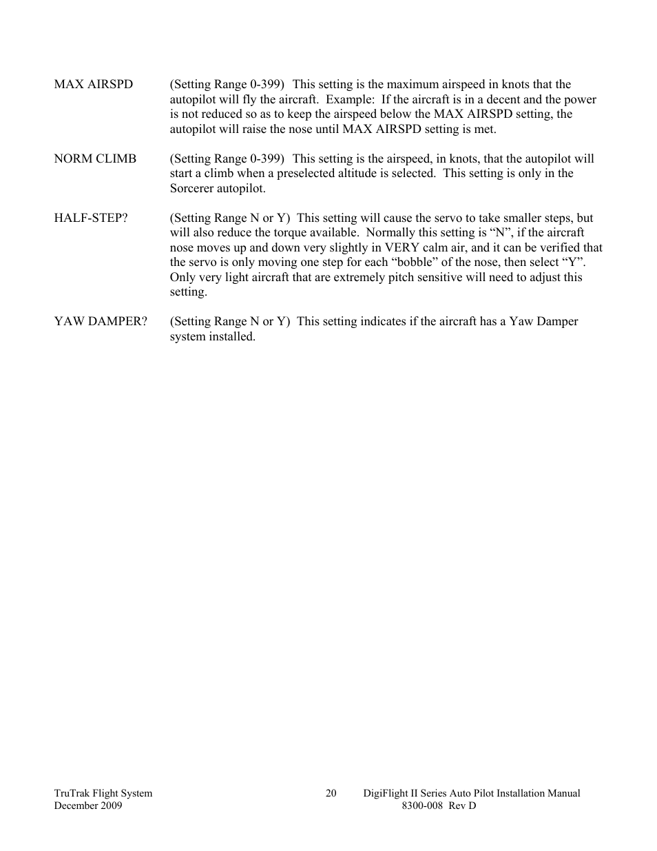 TruTrak Digiflight II Instal Manual User Manual | Page 22 / 24