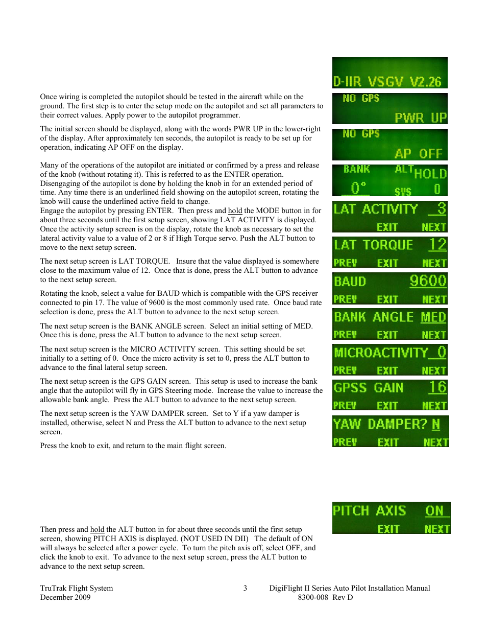 Digiflight ii series ground checkout, Must be performed before first flight | TruTrak Digiflight II Instal Manual User Manual | Page 5 / 24