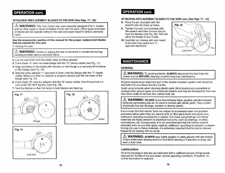 Operation, Saw blades, Blade guard system | Craftsman 286.26829 User Manual | Page 10 / 46