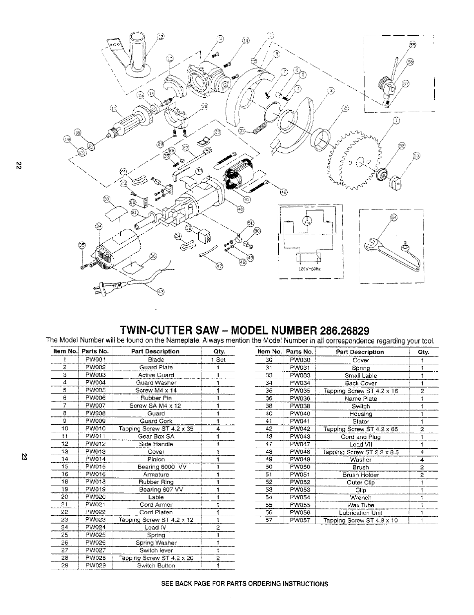 Starting a cut important, Blades perpendicular to workpiece approximately 30, Warning; always | Operatíon coiit | Craftsman 286.26829 User Manual | Page 12 / 46