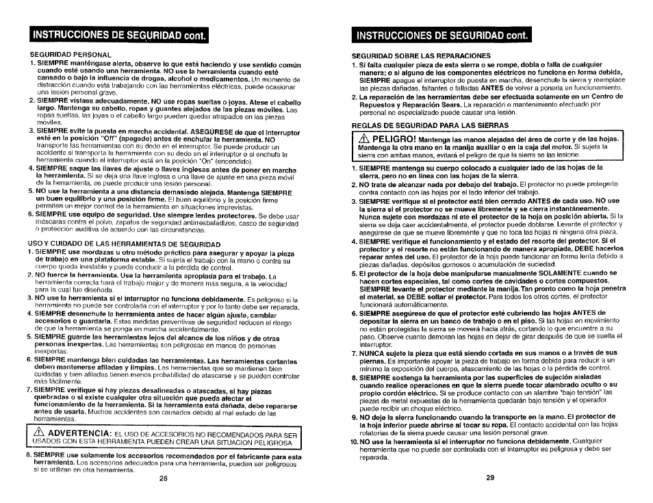 Cutting instructions cont, Cutting all materials, Cutting aluminum, copper, stainless | Operation com | Craftsman 286.26829 User Manual | Page 15 / 46
