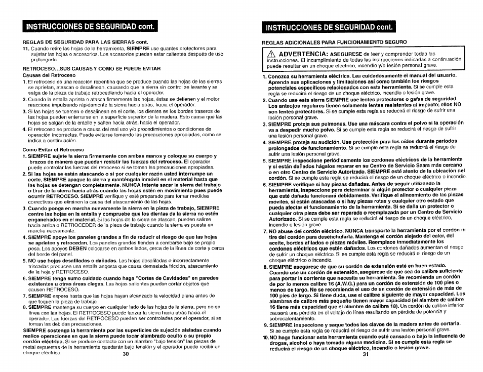 Opér^ion cbnti, Lubricating instructions (see figure c), Cutting instructions cont | Plunge cutting (see figure 11) | Craftsman 286.26829 User Manual | Page 16 / 46