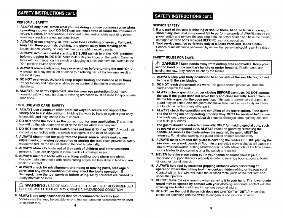 Tx warning, Safety instructions | Craftsman 286.26829 User Manual | Page 3 / 46