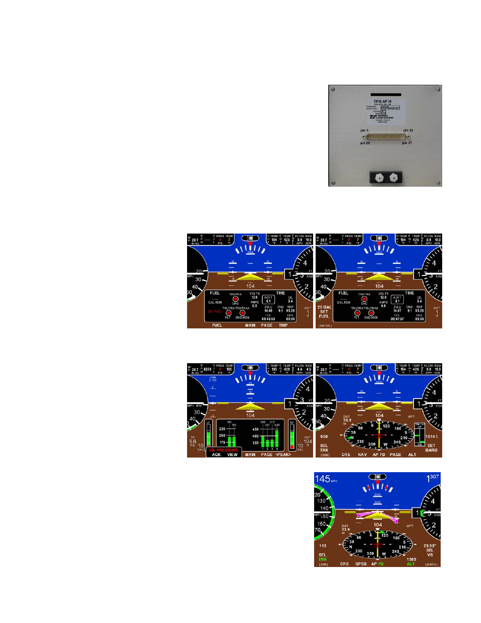 Efis software updates, Pitot static engine information, T director | Ligh f | TruTrak EFIS AP (8300-057C) User Manual | Page 15 / 36