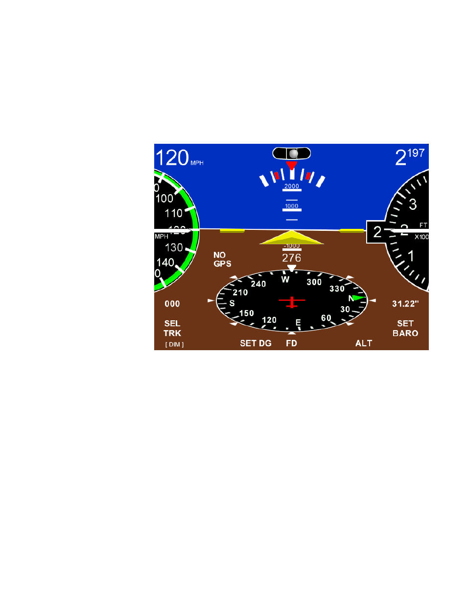 Operating controls, Baro & trk selection, Dimming | Direction gyro | TruTrak EFIS (8300-056) User Manual | Page 6 / 24