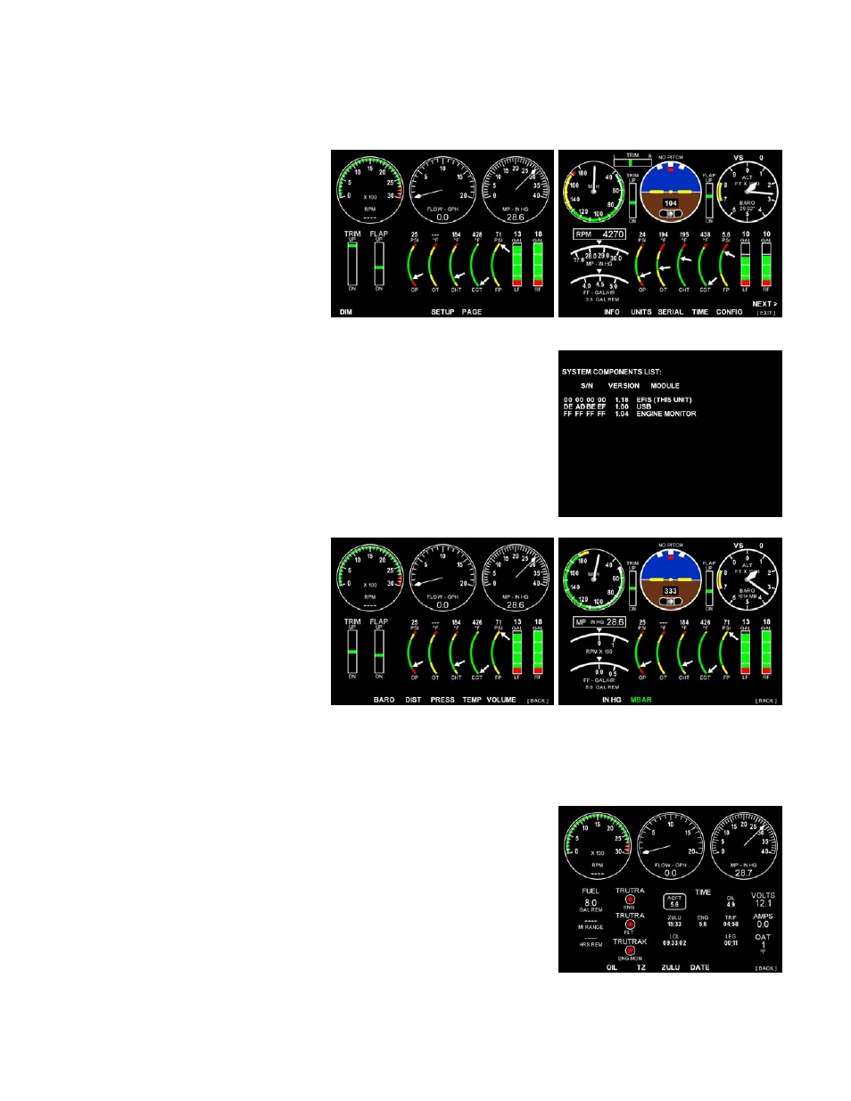 Setup screens, Units, Time | TruTrak EMS BU (8300-065) User Manual | Page 6 / 32