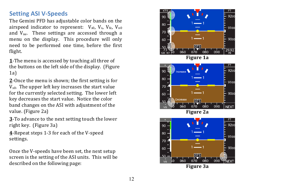 Setting asi v-­‐speeds | TruTrak Gemini PFD User Manual | Page 12 / 26