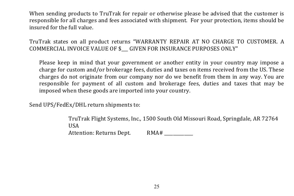 TruTrak Gemini PFD User Manual | Page 25 / 26