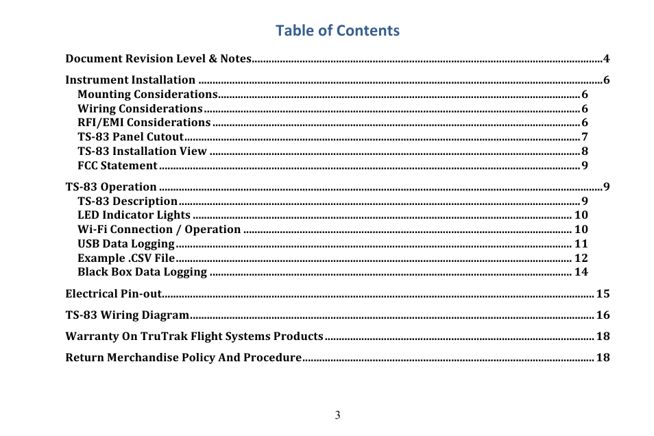 TruTrak TS-83 Rev C User Manual | Page 3 / 20