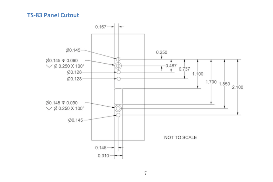 Ts-­‐83 panel cutout | TruTrak TS-83 Rev C User Manual | Page 7 / 20