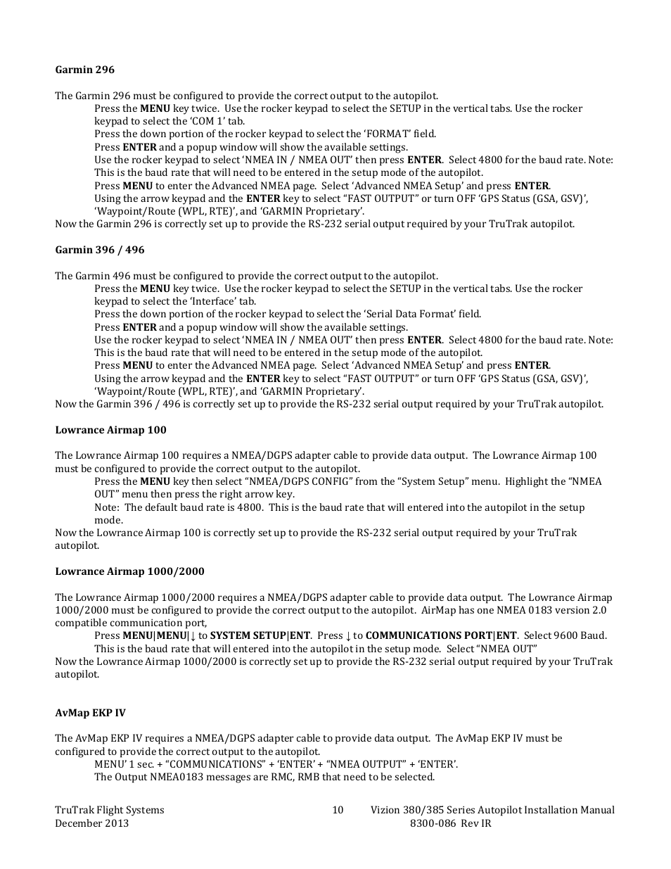 TruTrak Vizion 380-385 Install manual User Manual | Page 12 / 20