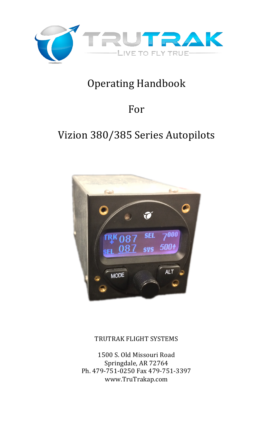 TruTrak Vizion 380-385 Operation Manual User Manual | 48 pages