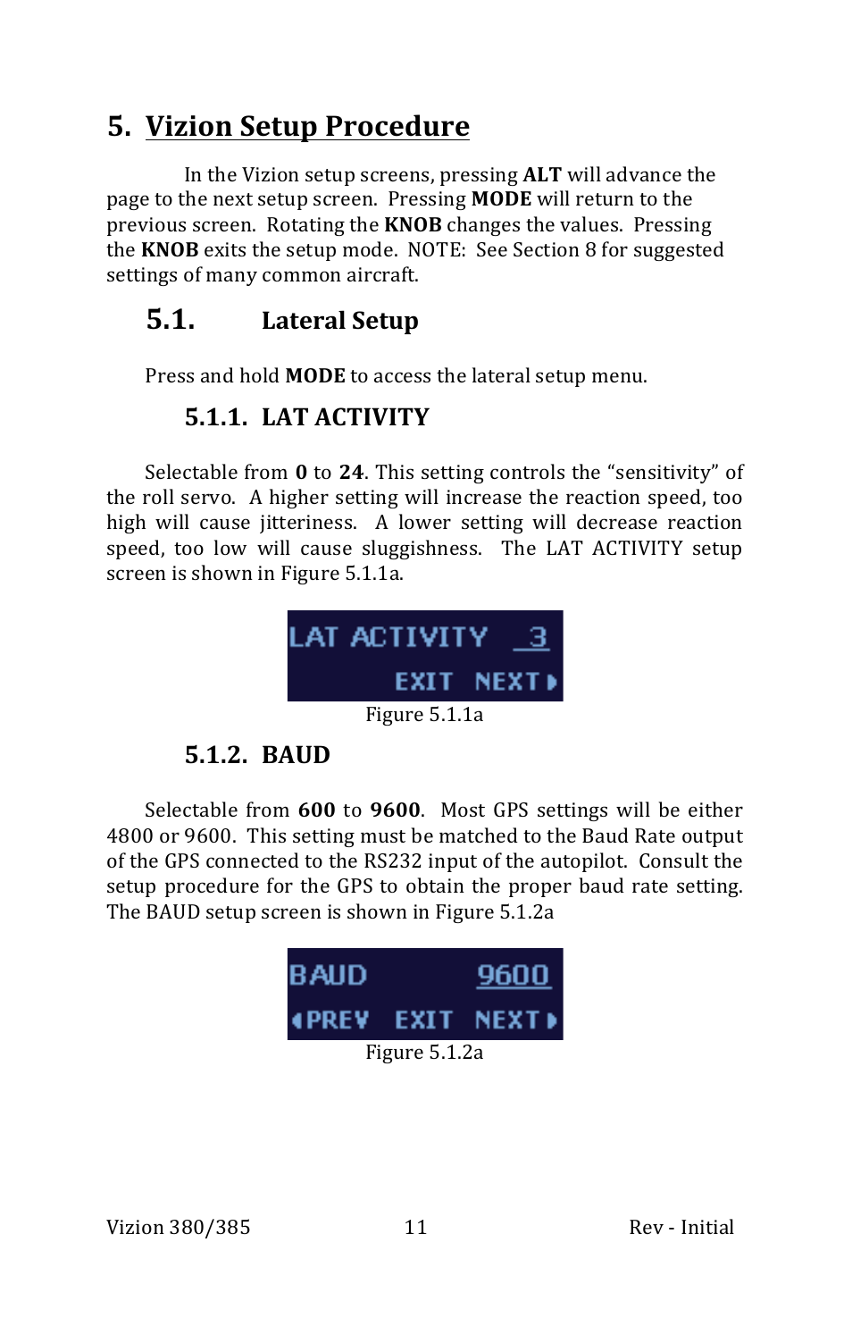 Vizion setup procedure | TruTrak Vizion 380-385 Operation Manual User Manual | Page 11 / 48