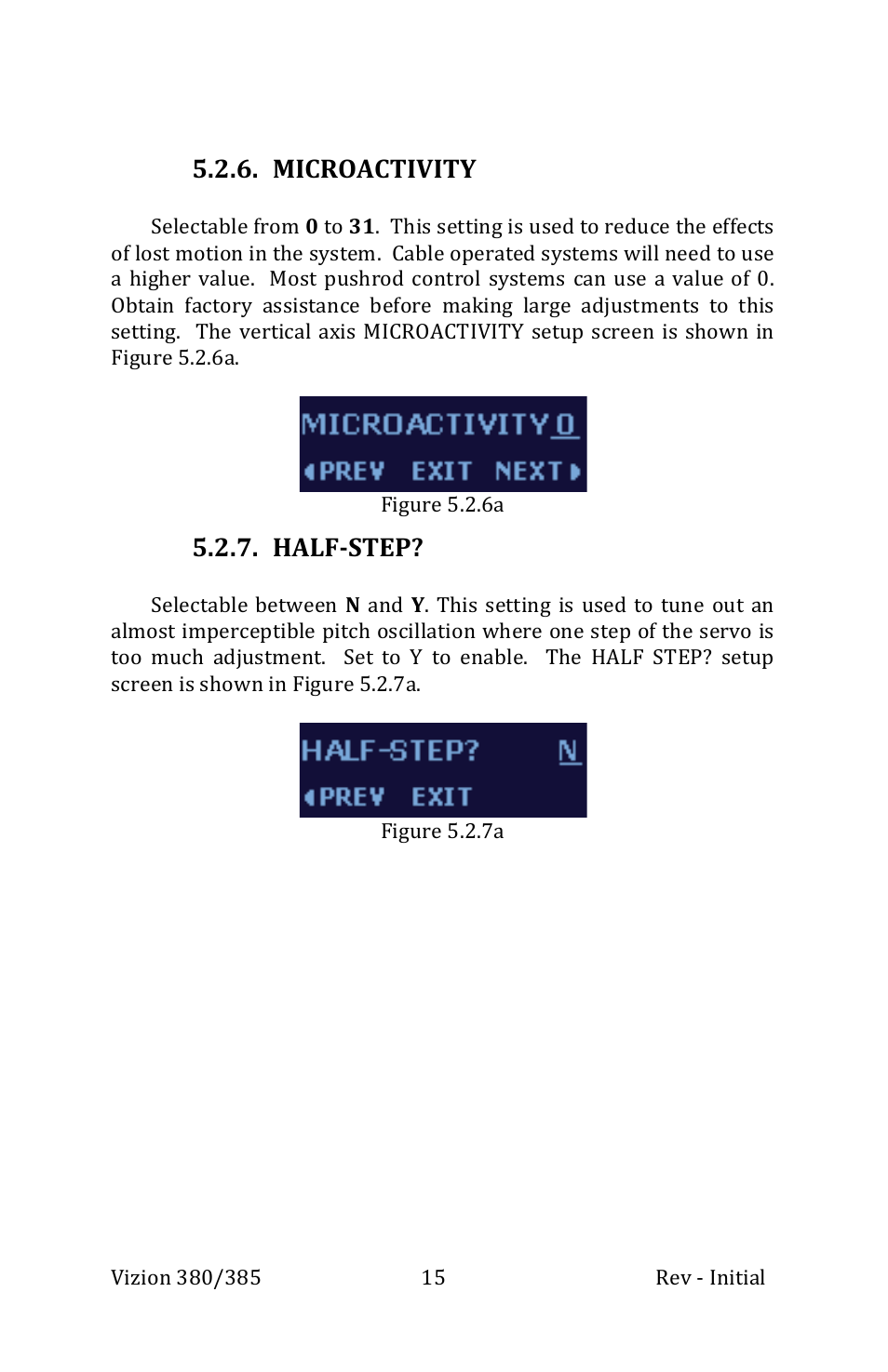 Microactivity, Half-­‐step | TruTrak Vizion 380-385 Operation Manual User Manual | Page 15 / 48