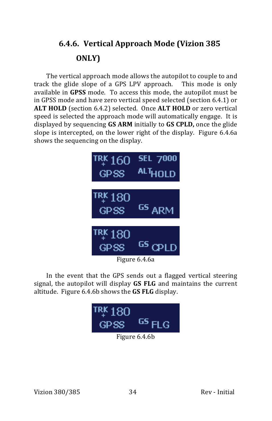 Vertical approach mode (vizion 385 only) | TruTrak Vizion 380-385 Operation Manual User Manual | Page 34 / 48