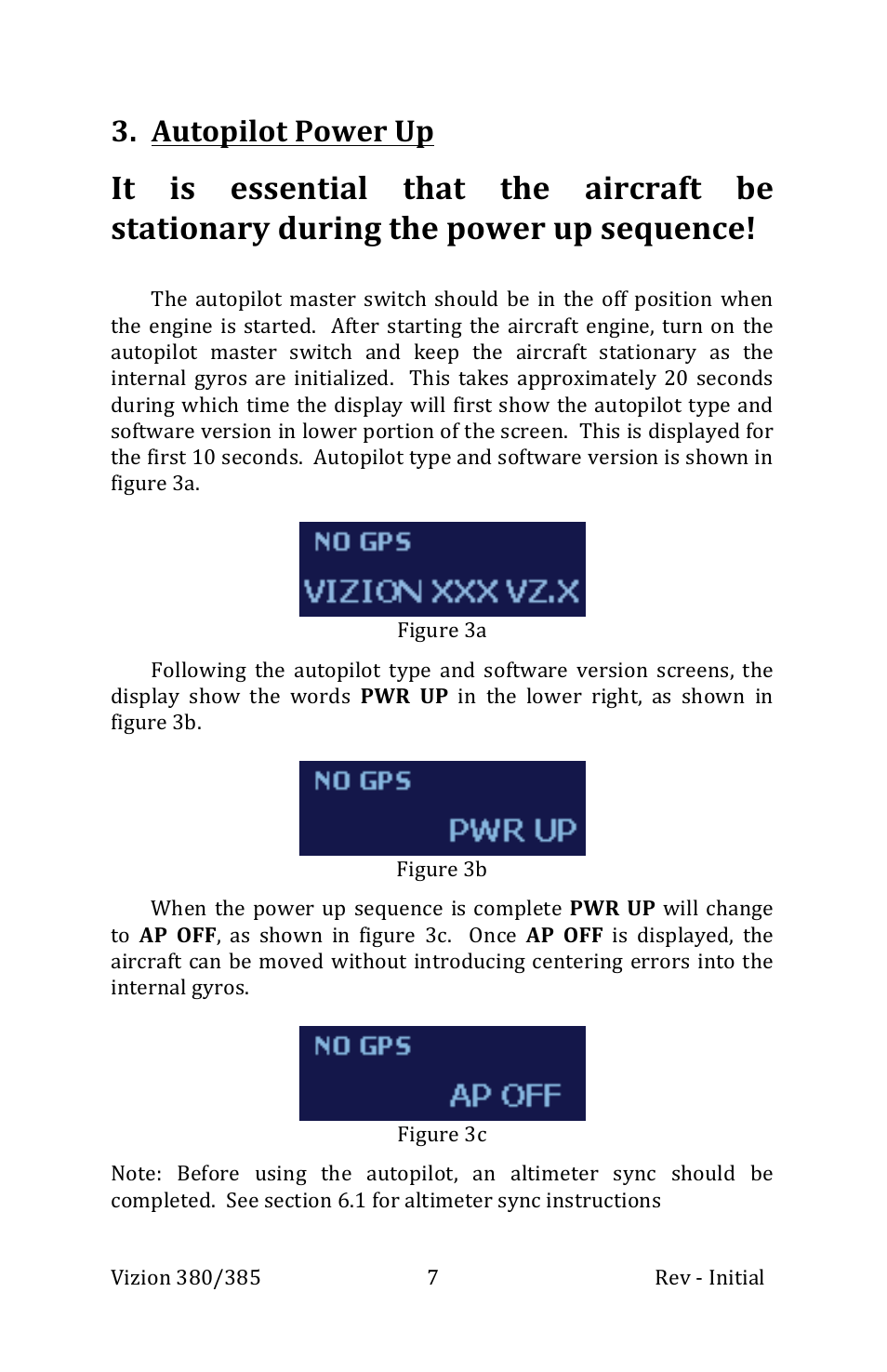 Autopilot power up | TruTrak Vizion 380-385 Operation Manual User Manual | Page 7 / 48