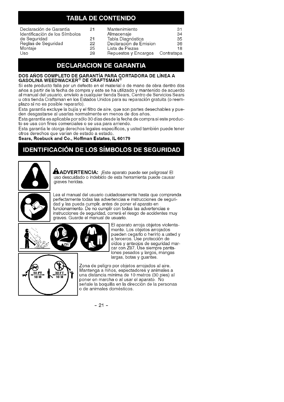 Craftsman 358.794740 User Manual | Page 21 / 40