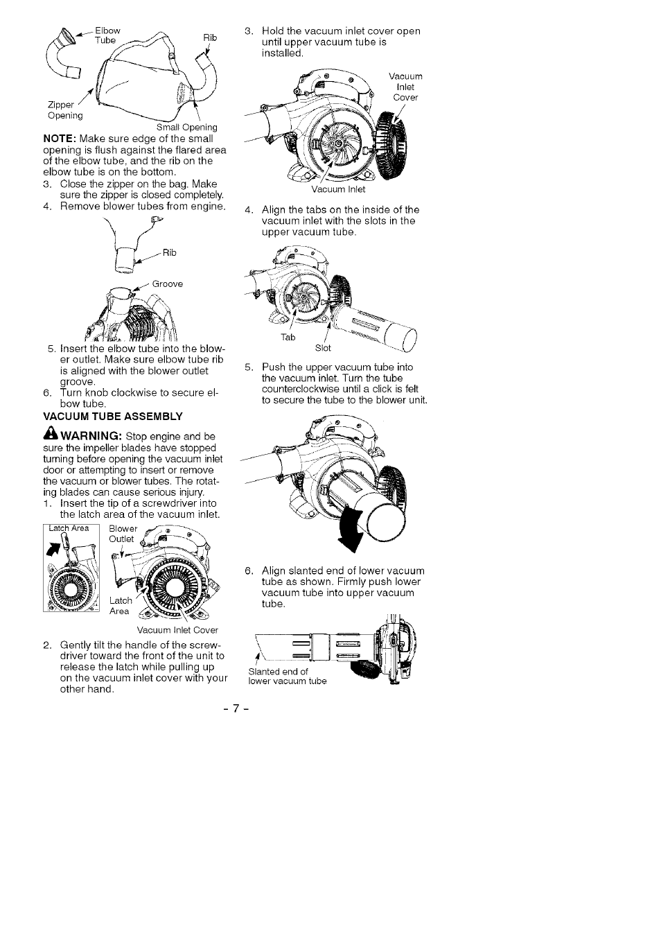 Vacuum tube assembly | Craftsman 358.794740 User Manual | Page 7 / 40