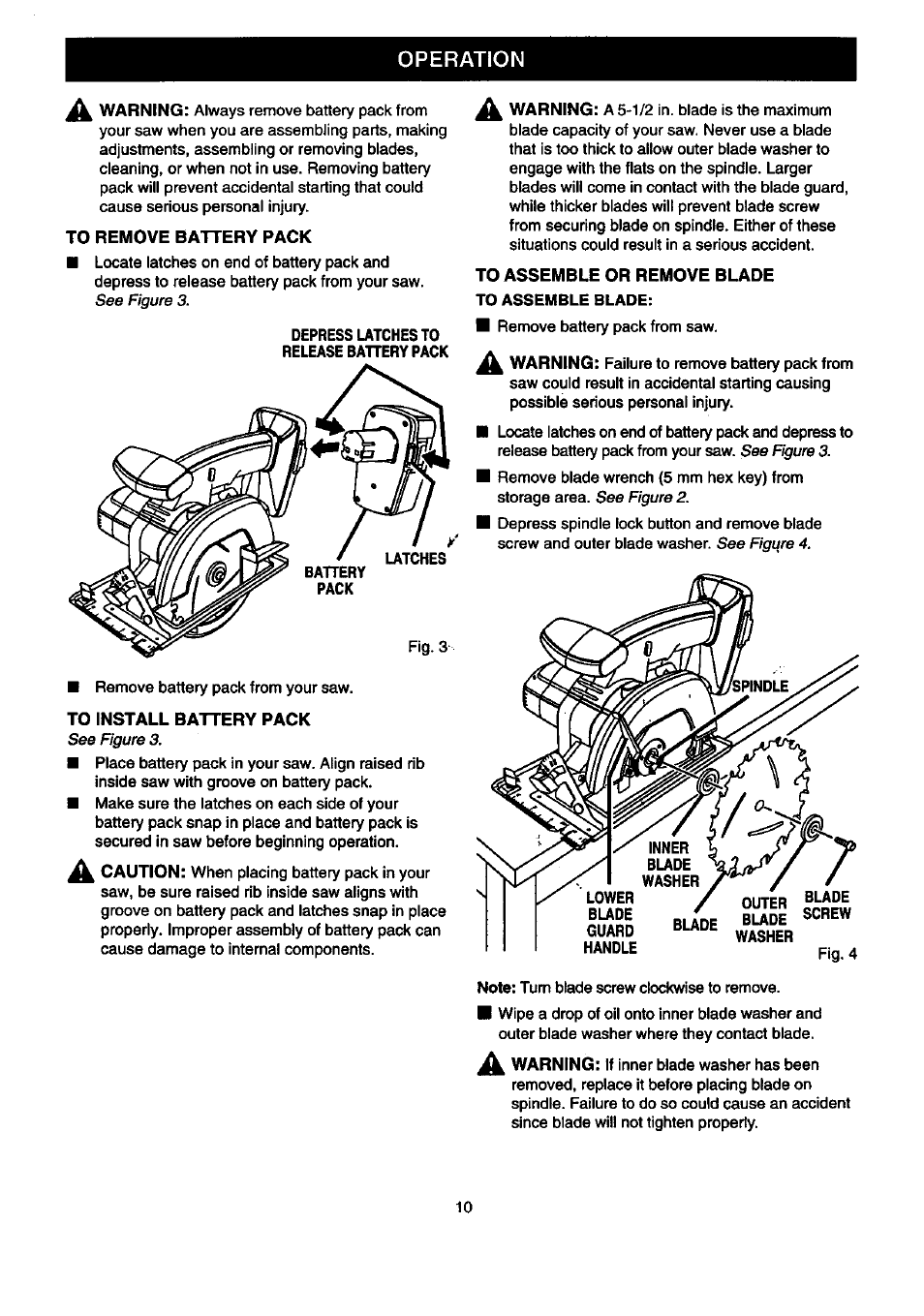 Operation | Craftsman 315.269600 User Manual | Page 10 / 22