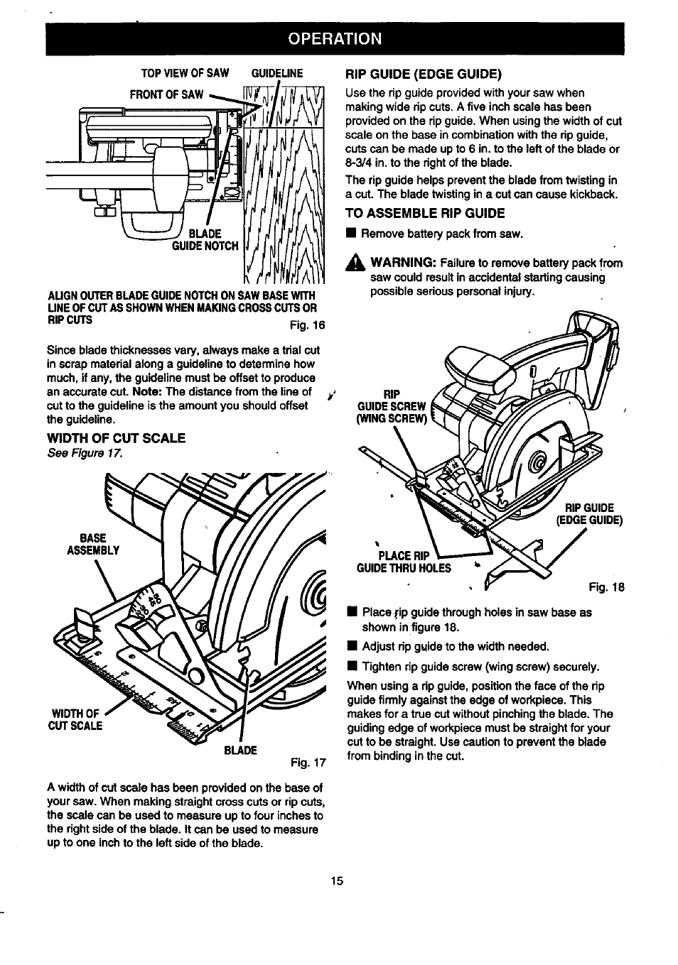 Operation | Craftsman 315.269600 User Manual | Page 15 / 22