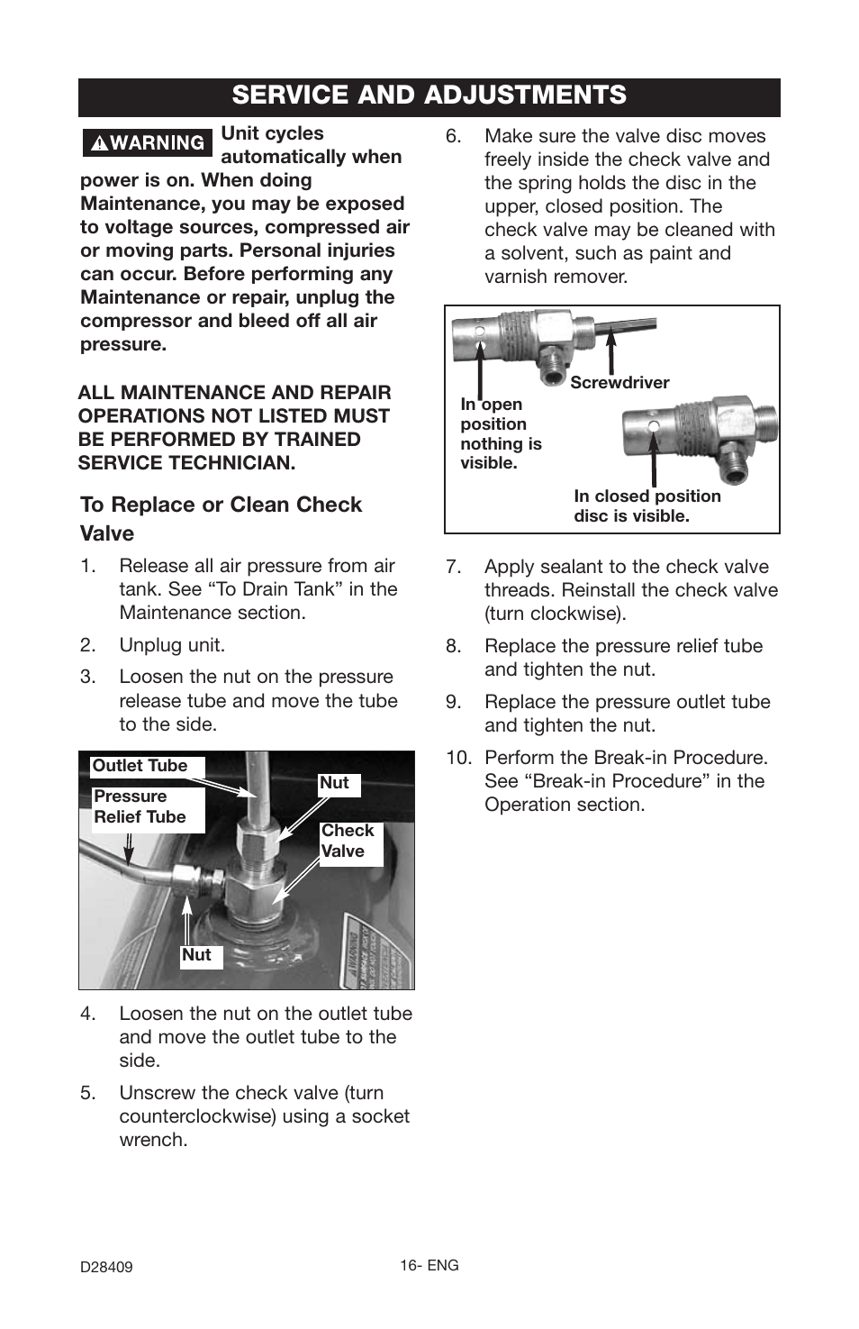 Service and adjustments | Craftsman 919.167362 User Manual | Page 16 / 48