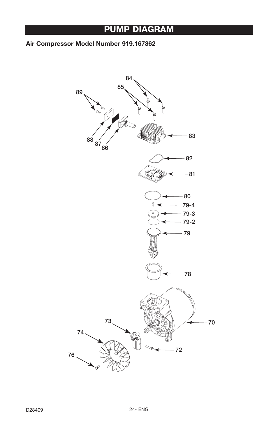 Pump diagram | Craftsman 919.167362 User Manual | Page 24 / 48