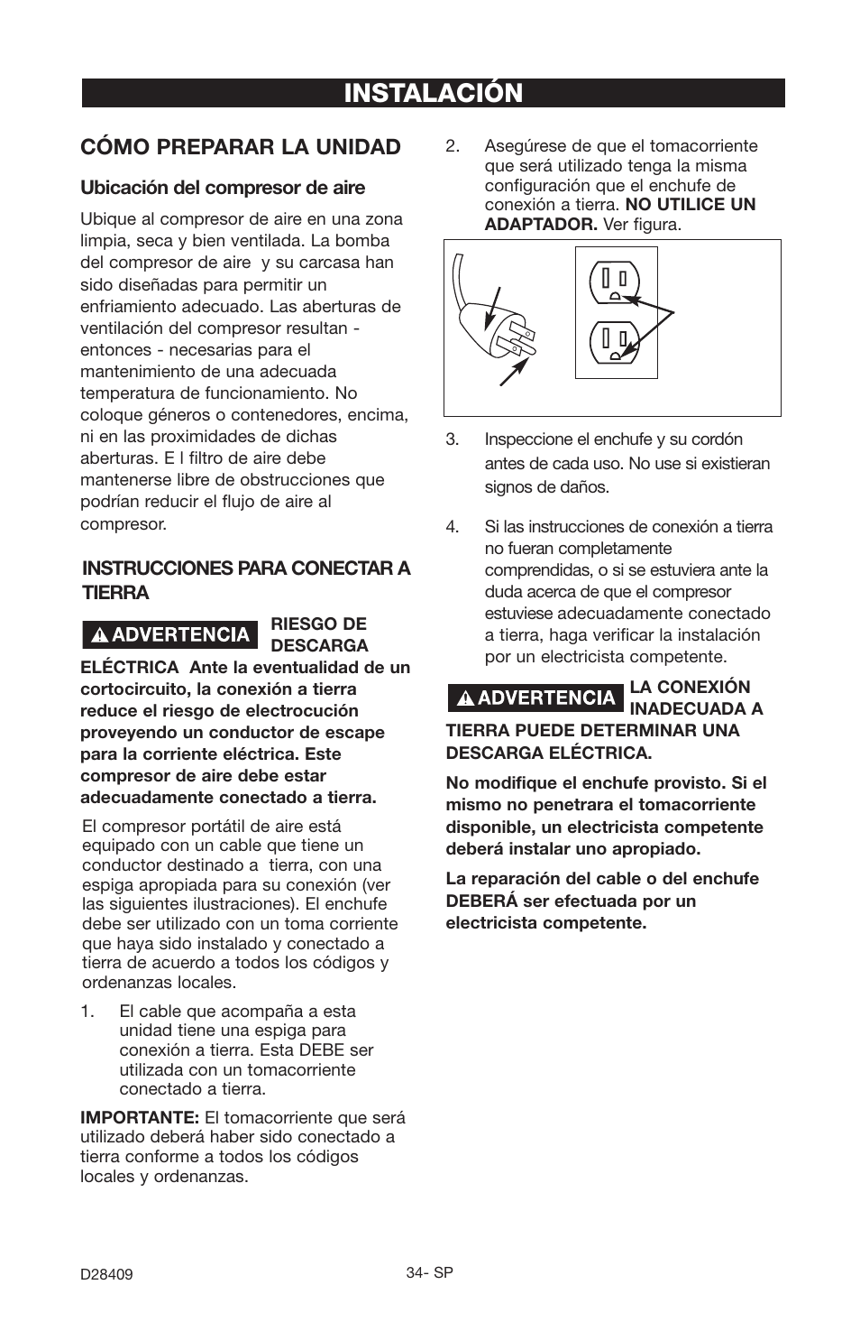 Instalación, Cómo preparar la unidad | Craftsman 919.167362 User Manual | Page 34 / 48