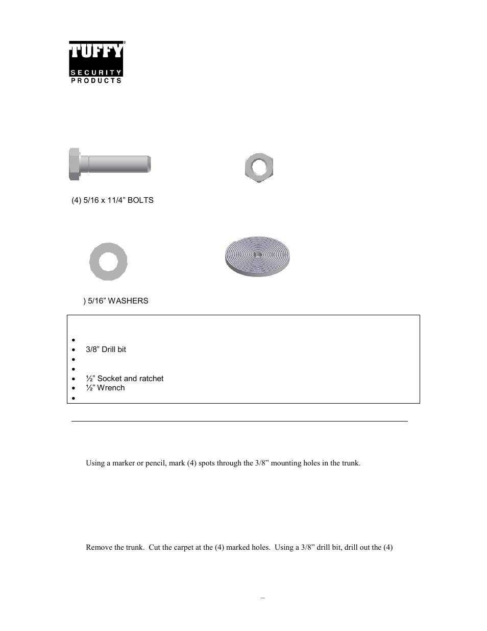 Tuffy Security 025 User Manual | 2 pages