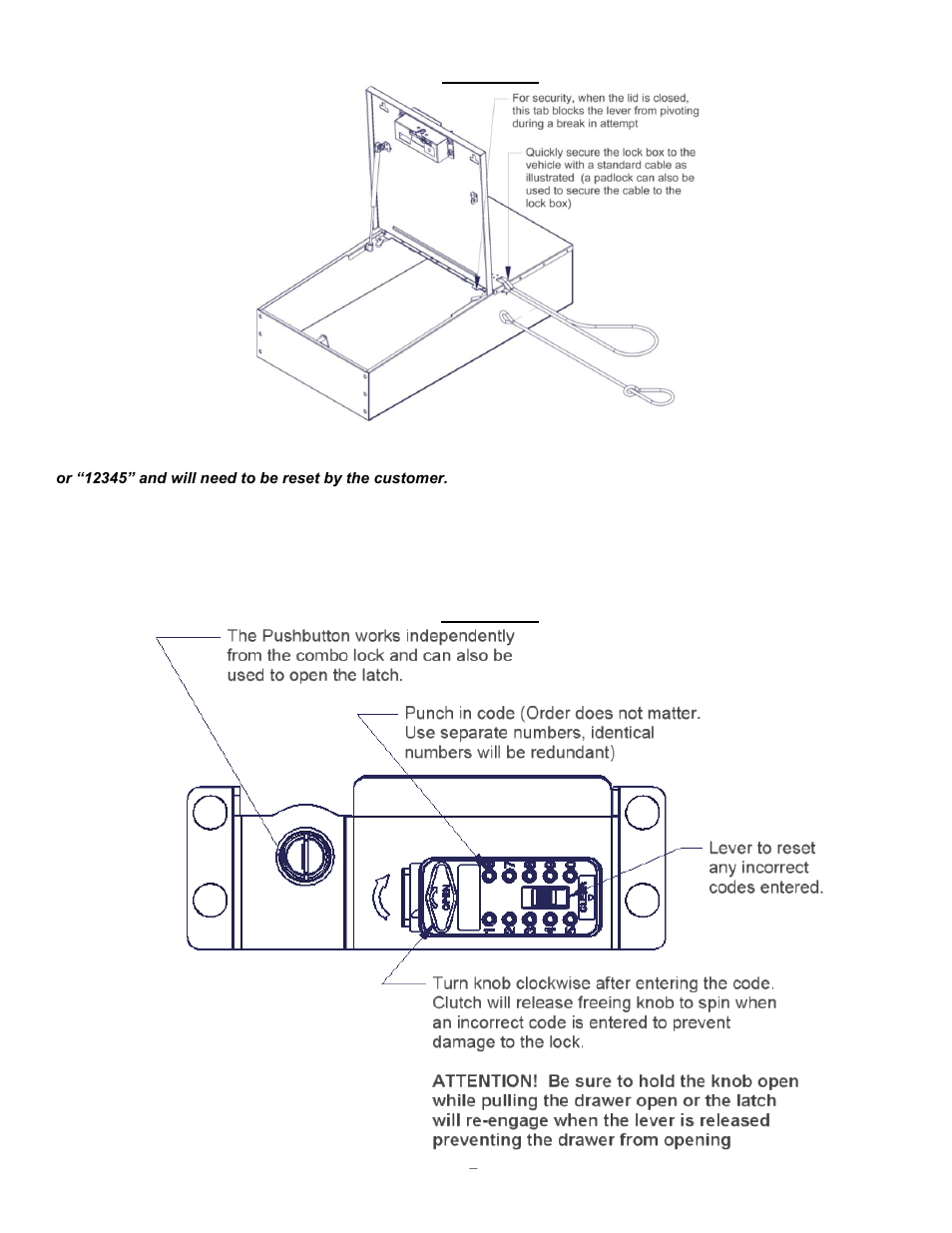 Figure 2, Instructions for changing the combination, Figure 3 | Tuffy Security 278 User Manual | Page 2 / 5