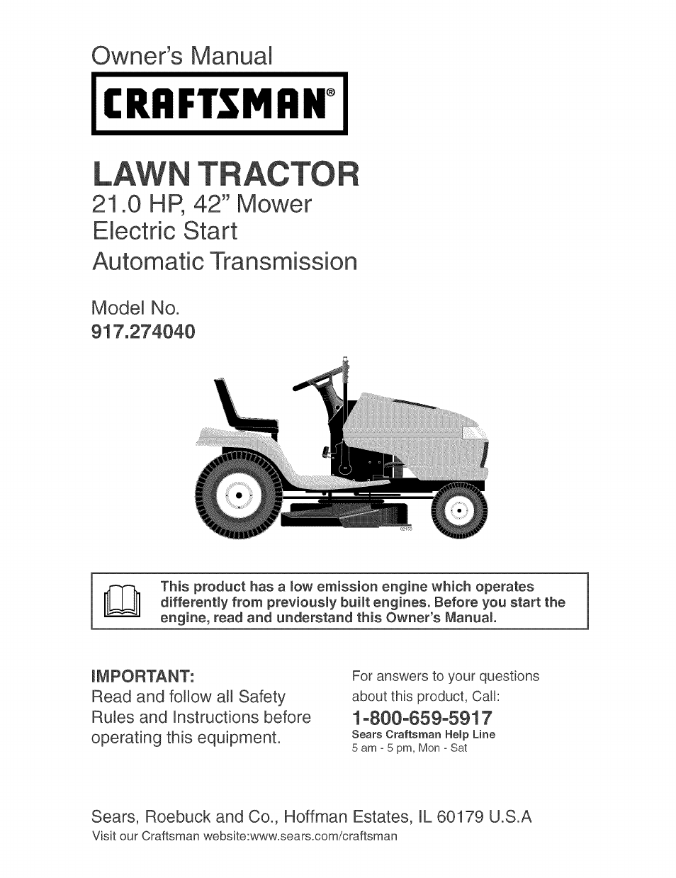 Craftsman 917.274040 User Manual | 56 pages