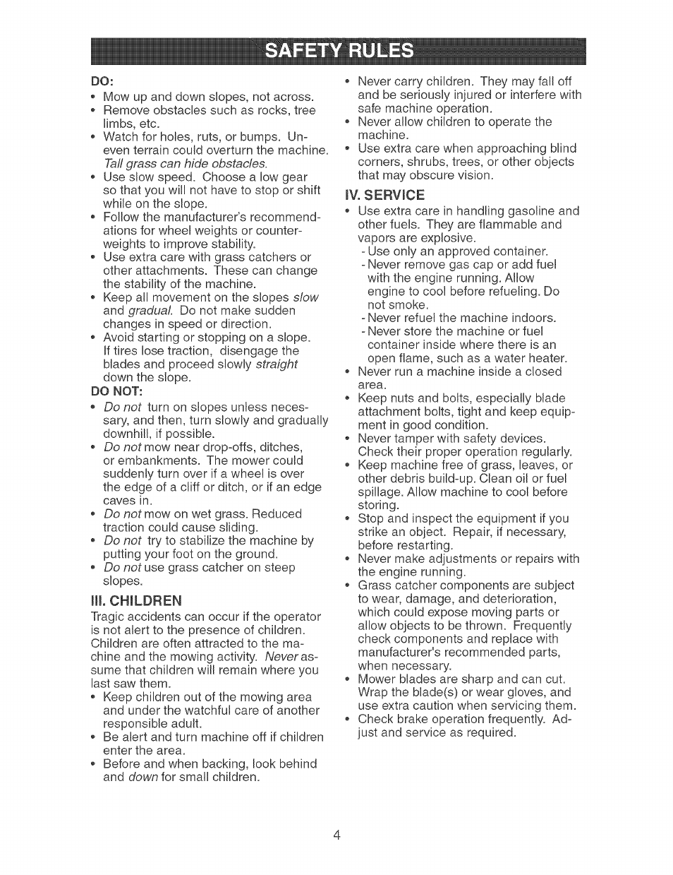 Safety rule | Craftsman 917.274040 User Manual | Page 4 / 56