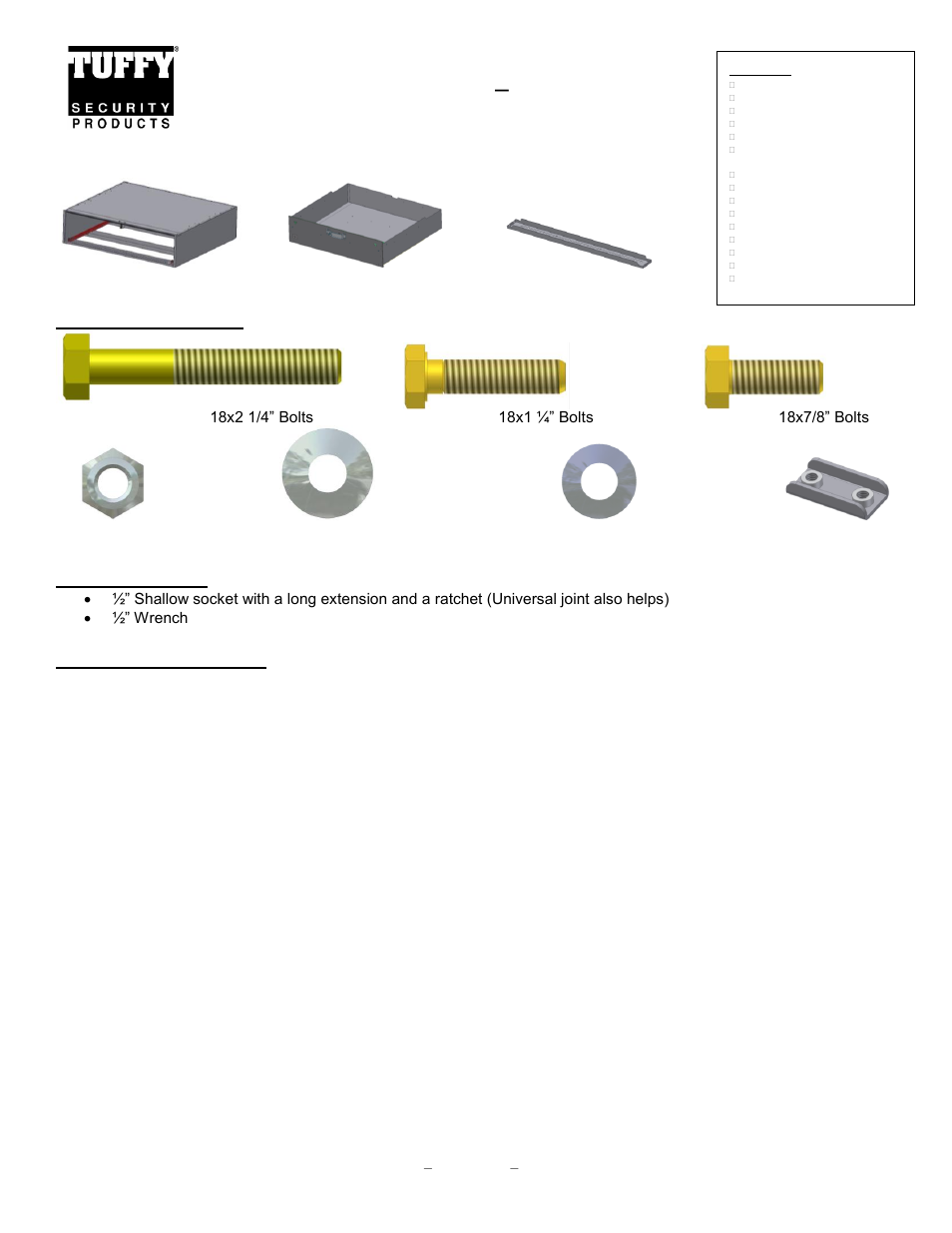 Tuffy Security 167 User Manual | 4 pages