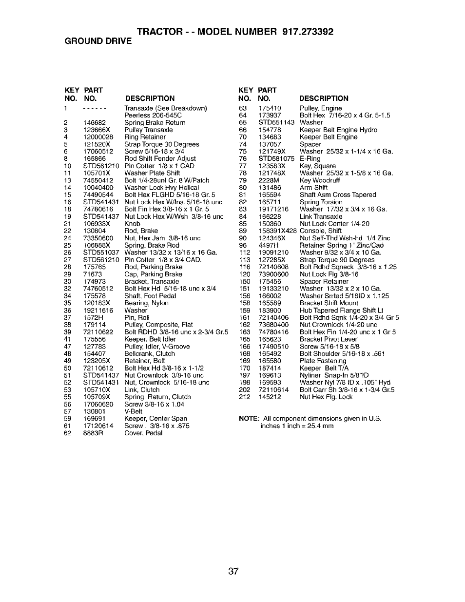Ground drive | Craftsman 917.273392 User Manual | Page 37 / 56