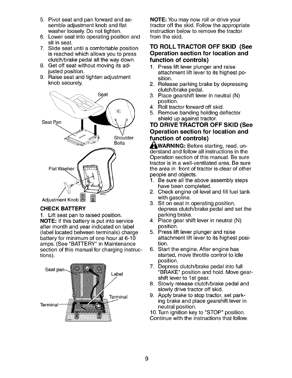 Check battery | Craftsman 917.273392 User Manual | Page 9 / 56