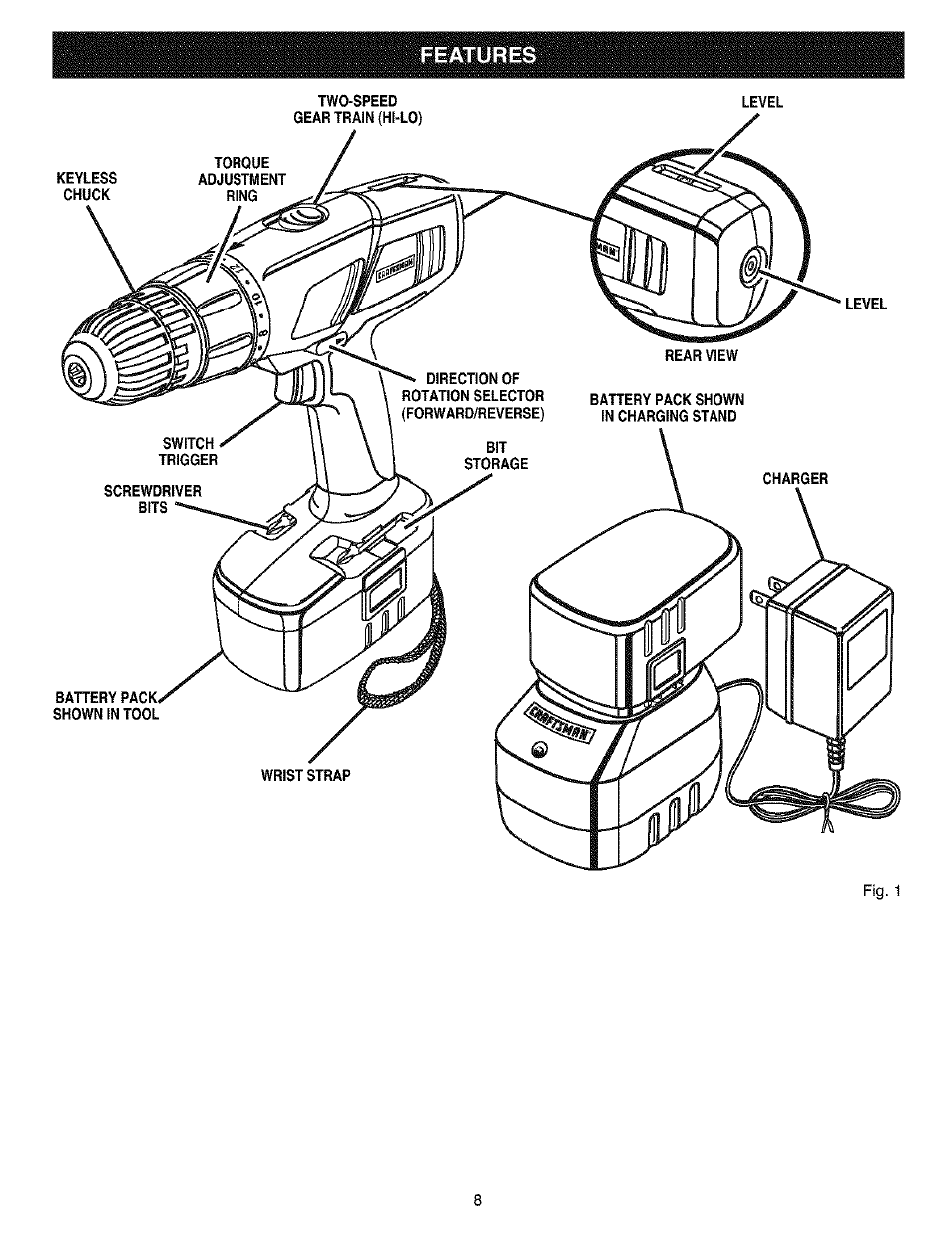 Features | Craftsman 315.11461 User Manual | Page 8 / 18