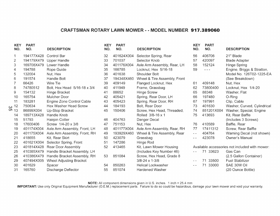 Craftsman 917.389060 User Manual | Page 35 / 44