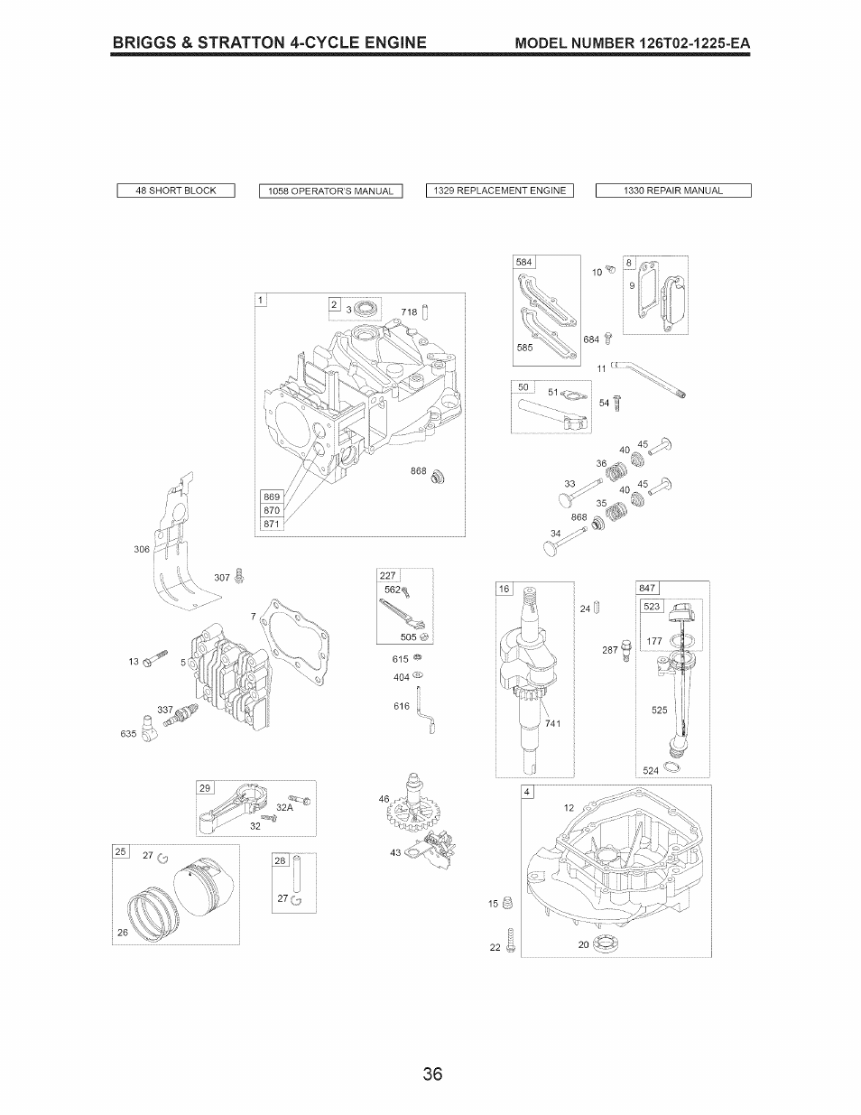 Briggs & stratton 4»cycle engine | Craftsman 917.389060 User Manual | Page 36 / 44