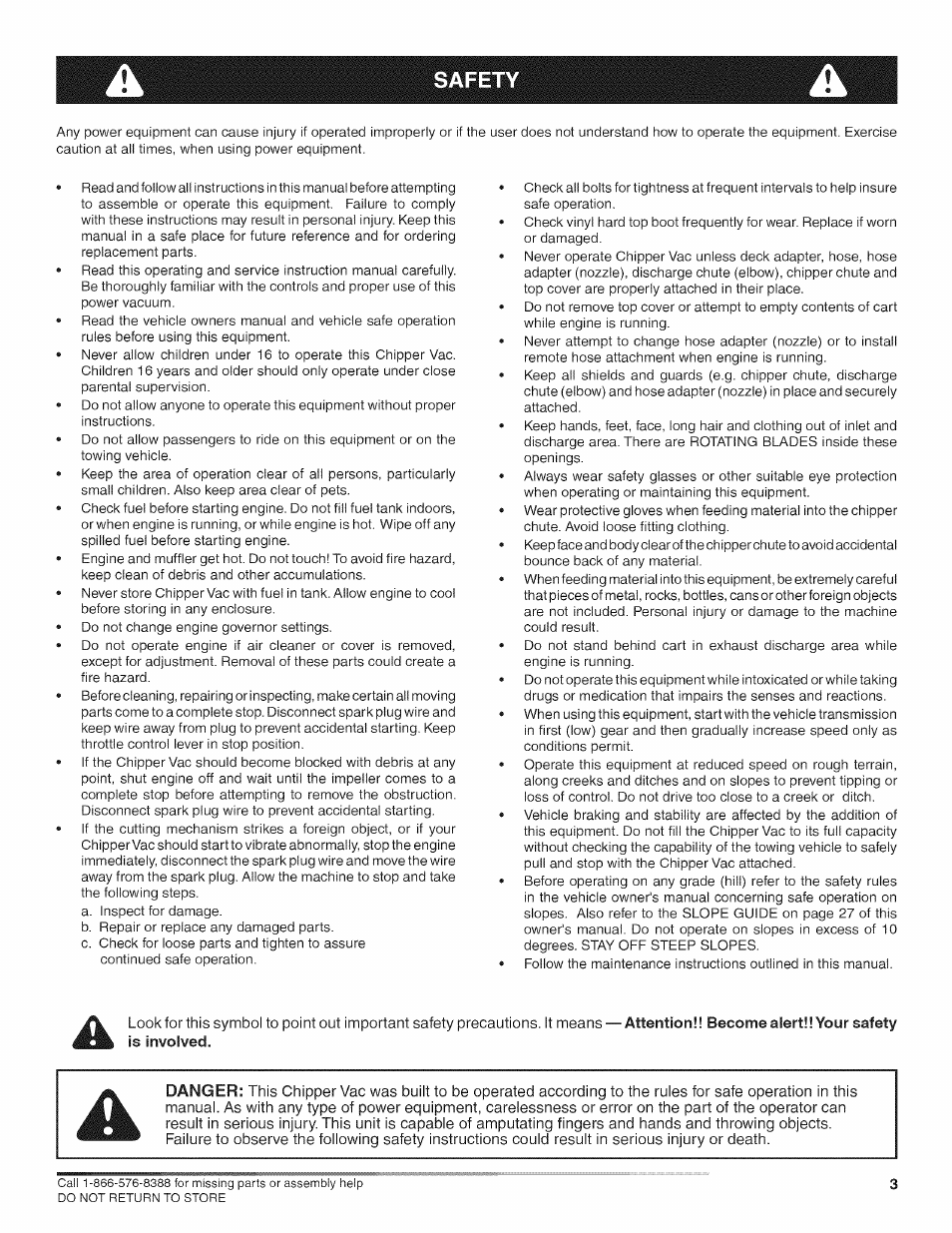 Safety | Craftsman 486.24717 User Manual | Page 3 / 28